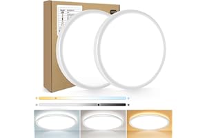 Kibuhain led Flush Mount Ceiling Light - 15.8 Inch 36W 4000LM Dimmable Ceiling Light for Kitchen Bedroom Living Room Hallway,