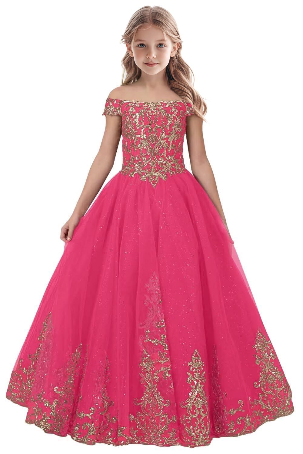 Tulle Flower Girl Dress for Wedding Sparkly