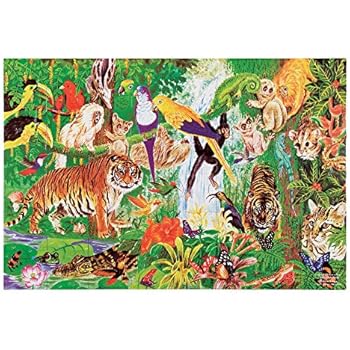 Melissa & Doug Rainforest Floor Puzzle (Easy-Clean Surface, Promotes Hand-Eye Coordination, 48 Pieces, 24