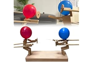 IAOLOSE Balloon Bamboo Man Battle, 2024 New Handmade Wooden Fencing Puppets, Wooden Bots Battle Game for 2 Players - Fun and Exciting (30cm x 5mm, Bring 50 Balloons)