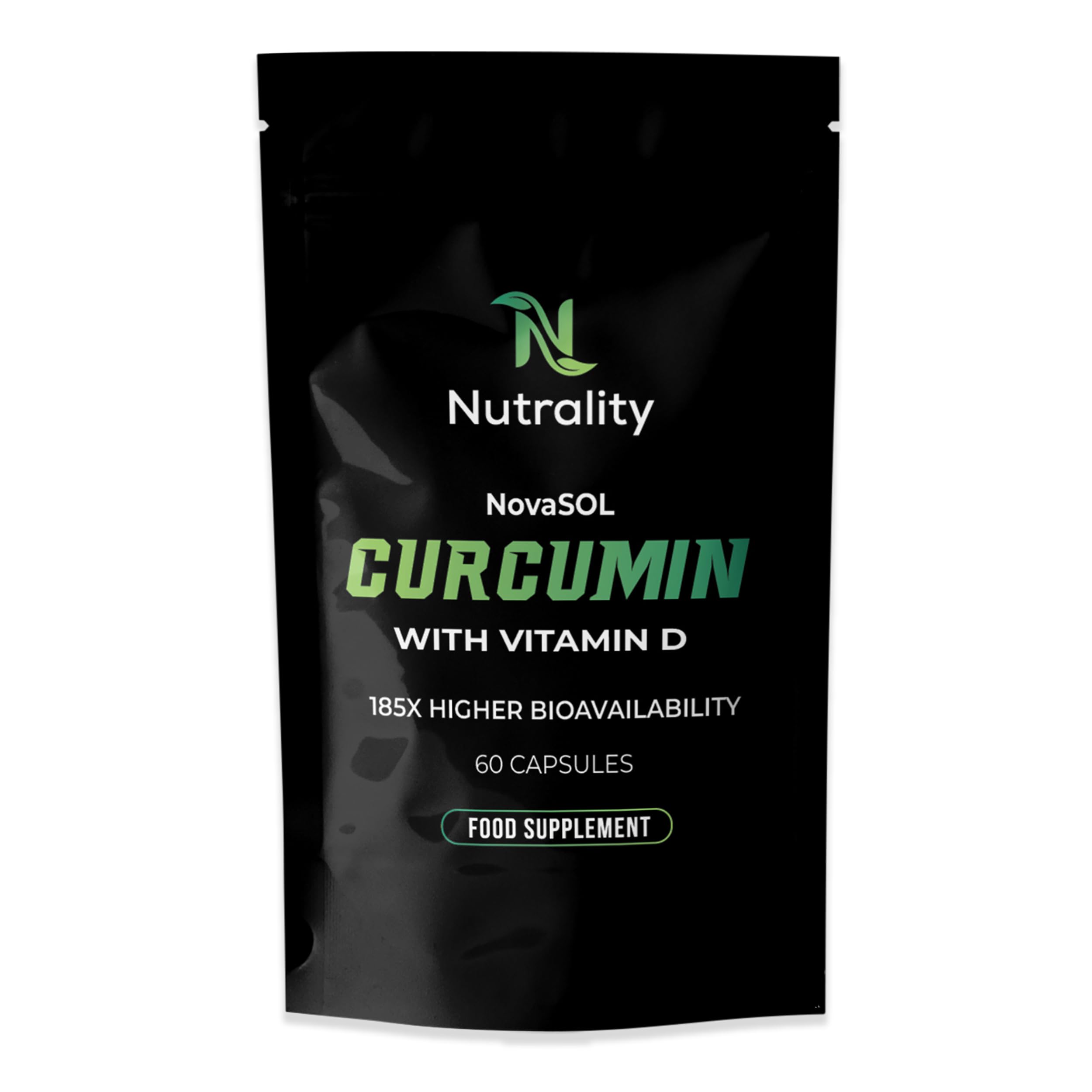 Nutrality Curcumin Turmeric Supplement 60 Vegan Liquid-Filled Capsules - 1000mg - Capsules with Vitamin D3 - Turmeric Curcumin Supplement for Joint Pain Relief & Energy | Anti Inflammatory Supplements