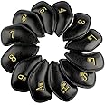 CRAFTSMAN GOLF 12pcs or 1pc Thick Synthetic Leather Golf Iron Head Covers Set Headcover Fit All Brands Callaway Ping Taylormade Cobra Etc. Also Custom Name