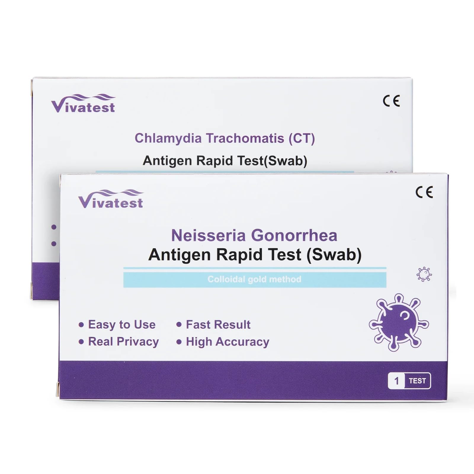 STI Test Kit Male and Female Chlamydia and Gonorrhea Sexual Health Home Test Kit | Antigen Rapid Swab STI Testing Kit Female and Male | Easy to Use STD Test Kit | Viva Test