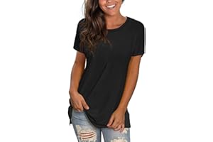 Saloogoe Womens Loose Fit Tshirts Short Sleeve Summer Tops Casual Workout Yoga Tunic T Shirts Tops