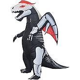 28°C Inflatable Skeleton Dinosaur Costume Adult, Blow-up Dragon Costume, Full Body Skeleton Pterodactyl Inflatable Costume for Christmas Halloween Cosplay Party