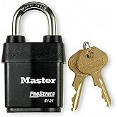 Master Lock 6121 2-1/8" Wide Pro Series All Weather Padlock, 1-1/8" Shackle