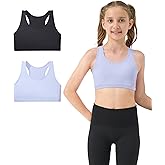 Sascina Girls Sports Bras 6-11 Seamless Racerback Training Bras for Girls-No Pads, Chest Double Lined