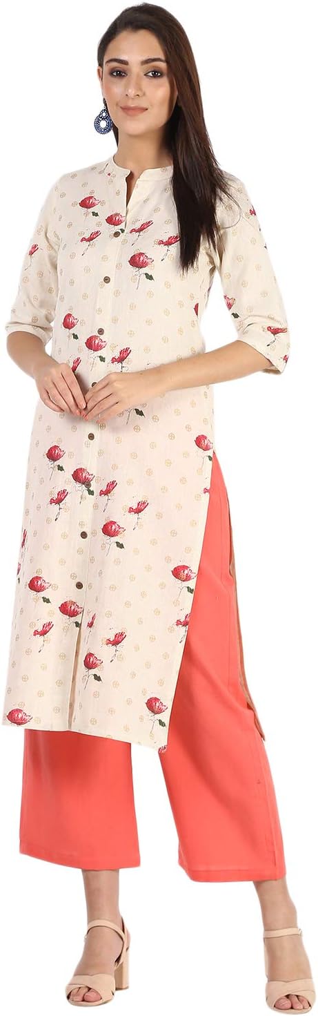 Women's Cotton Straight Kurta with Pant Set