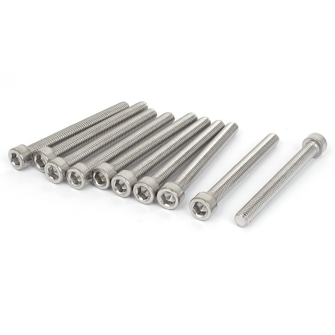 Sourcingmap 65mm Long 6mmx60mm Stainless Steel Hex Socket Head Cap Screws 10 Pcs