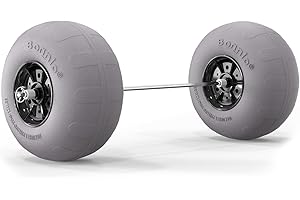 Bonnlo Replacement Balloon Wheels 12" Big Beach Sand Tires for Kayak Dolly Canoe Carts Buggy with Free Air Pump (2-Pack)