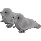 zhidiloveyou 2PCS 9" Seal Plush Stuffed Animal Grey Cute Seal Toy Pillow | Kawaii Doll for Kids