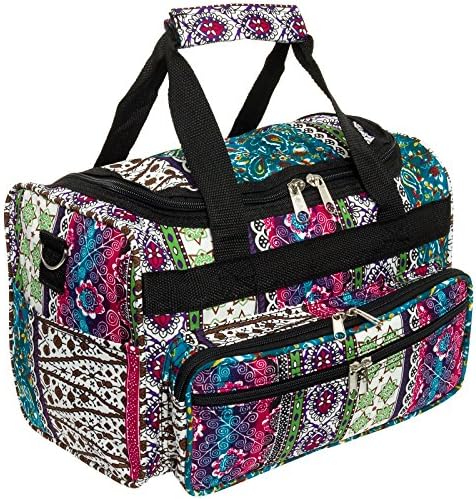 Gen SH 13" Boho Print Carry On Travel Duffle Bag w/Black Trim