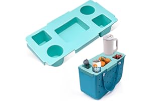 ONSLOWE Organizer Tray Top for Bogg Bag X-Large - Cup Holder & Snack Tray Topper - Fit for Stanley Cup - EVA Material is Water-Resistant - Tabletop Insert for Outdoor Beach Travel - Easy to Clean - Green