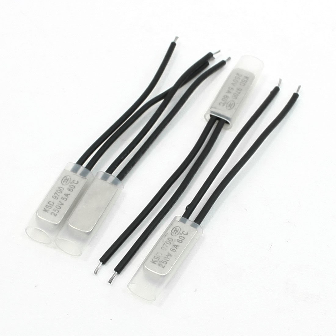 Sourcingmap 4 Pieces Bimetal Temperature Switch Thermostat 60 Degree Celsius NC KSD9700