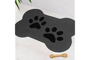 AYIASHIAB Dog Food Mats for Floors Absorbent, Dog Bowl Mat Quick Dry Pet Cat Food Mat, Eco-Friendly Bone Shaped Dog Mat for Water Bowl Pet Supplies 16"X24"