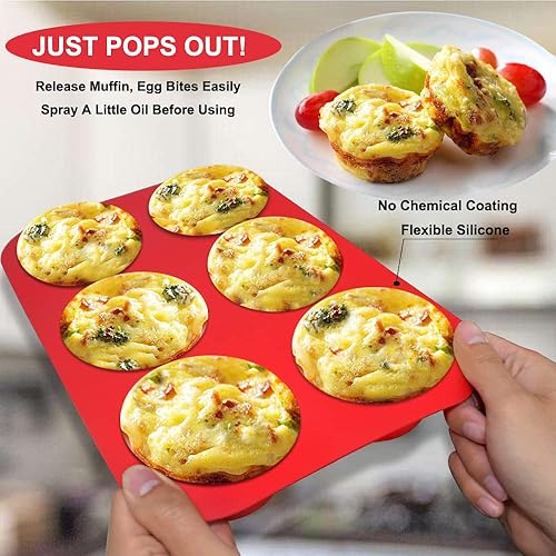 Walfos Silicone Muffin Pan Cup Non-Stick Cupcake Pan for Baking, Food  Grade and BPA Free, Perfect for Egg