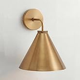 CKENSU Retro Industrial Metal Cone Sconce Light - Vintage Inspired Modern Brass Wall Sconce with Metal Shade, Wall Mount Ligh