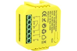 YWBL-WH WiFi Relay Switch Module, Smart Relay Switch with Dry Contacts for Household Appliances, Voice APP Button Control, 2.