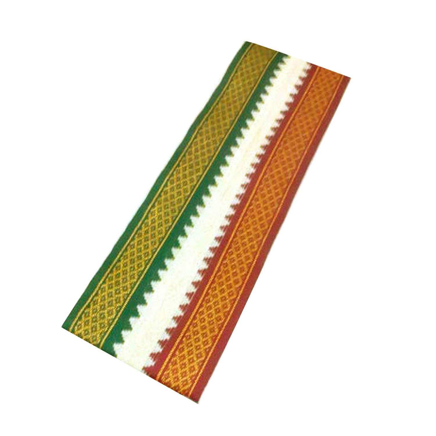 Stylesindia Cotton Angavastram (Towel) 1.2 Meters Length with Resham Thalapaty Twin Color Border Stoles, Cream, One size