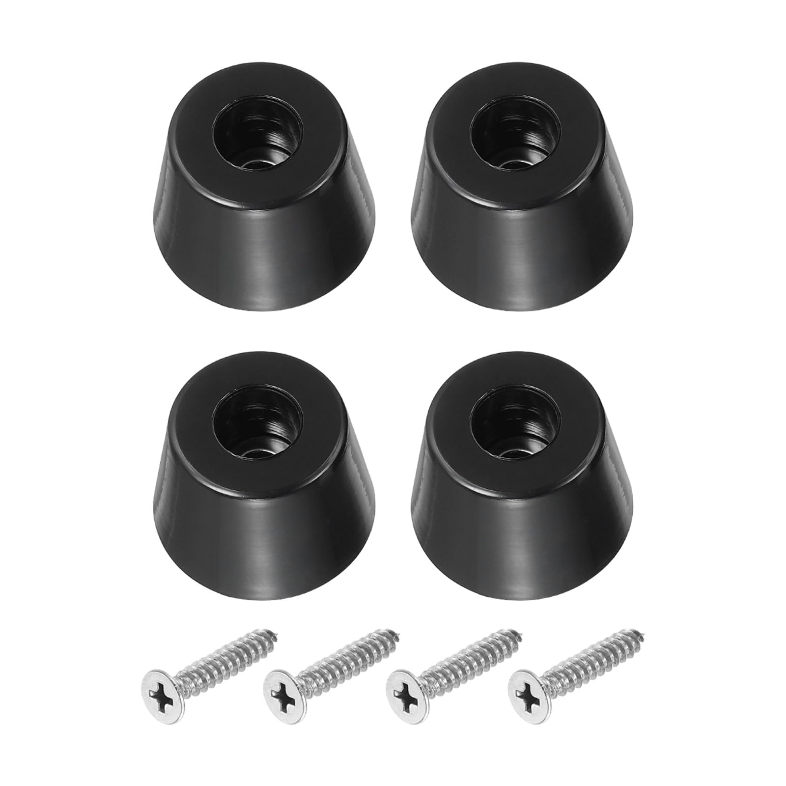 PATIKIL Cutting Board Feet, 4 Pack Round Rubber Feet Bumpers Non Slip Bumper Pads with Stainless Steel Screws for Furniture Chairs Desks Electronics (0.2"Wx0.71"H)