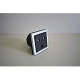 Clearcut - Square Chrome Single Surround - Support Frame - Sub Frame - 240v Socket - Campervan and Motorhome