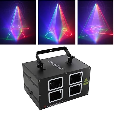 EGCLJ Fiesta LED Luces Estroboscópicas, 4 Lente 72 Patrones RGB ...
