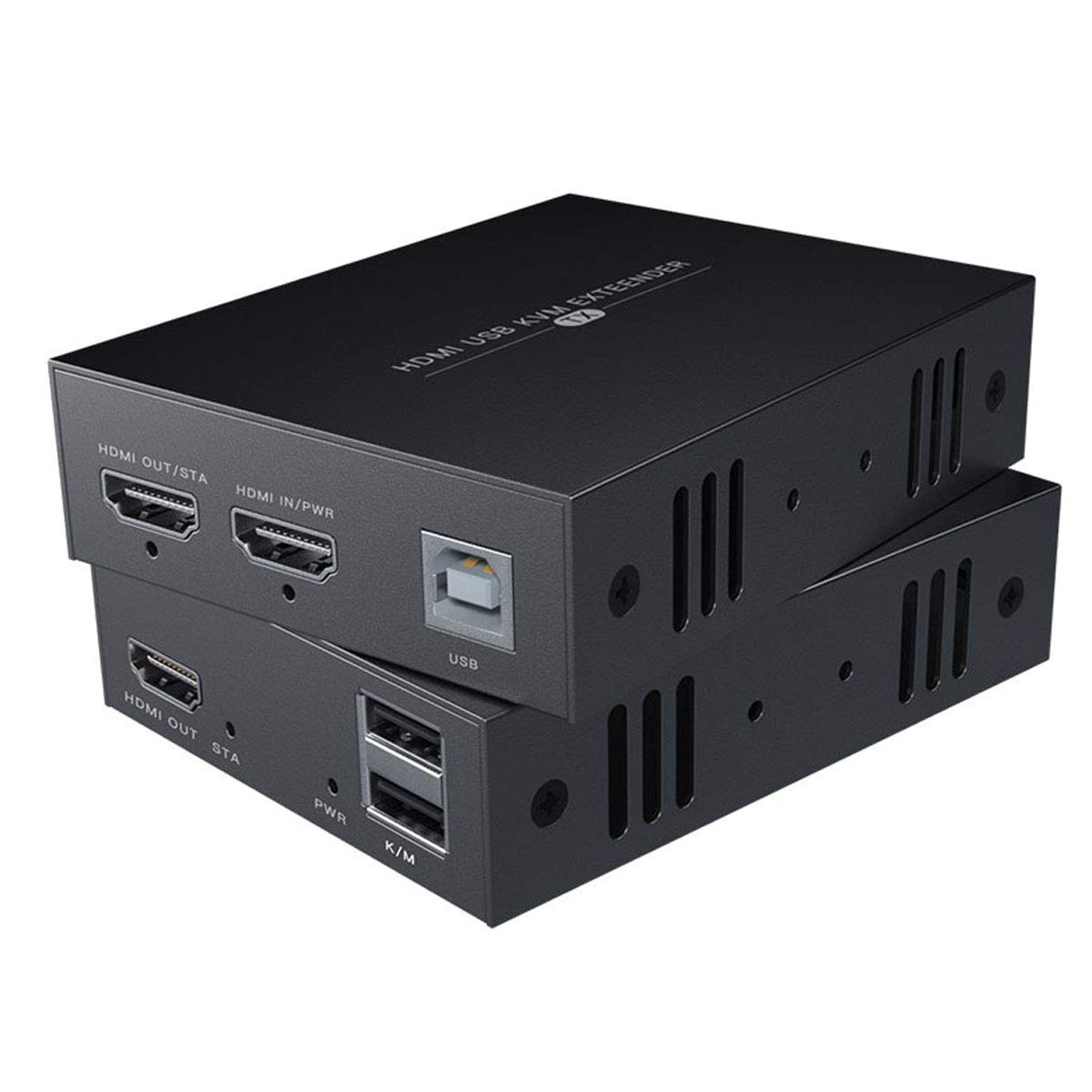 Photo 1 of HDMI KVM USB Extender Transmit 1080p HD Video Over Cat5e/6 Ethernet Cable 50m (164ft) for Mouse and Keyboard Control Remote Signals