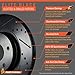 Max Brakes E-Coated Slotted+Drilled Rotors w/Ceramic Pads Front Elite Brake Kit KT011581 [Fits 2001 - 2006 Escape | Tribute]