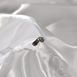 Loussiesd Hotel White Comforter Cover Single Silk Like Satin Bedding Set view 4