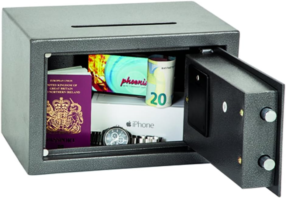 Phoenix Safe Company SS0801ED Size 1 Vela Deposit Home/Office Security Safe with Electronic Lock, Metallic Graphite, X-Small - Image 5