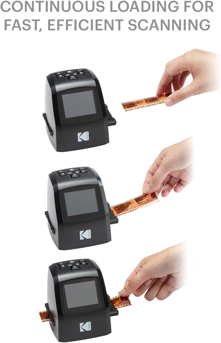 KODAK Mini Digital Film & Slide Scanner – Converts 35mm, 126, 110, Super 8 & 8mm Film Negatives & Slides to 22 Megapixel JPEG Images – Includes - 2.4 LCD Screen – Easy Load Film Adapters: Electronics