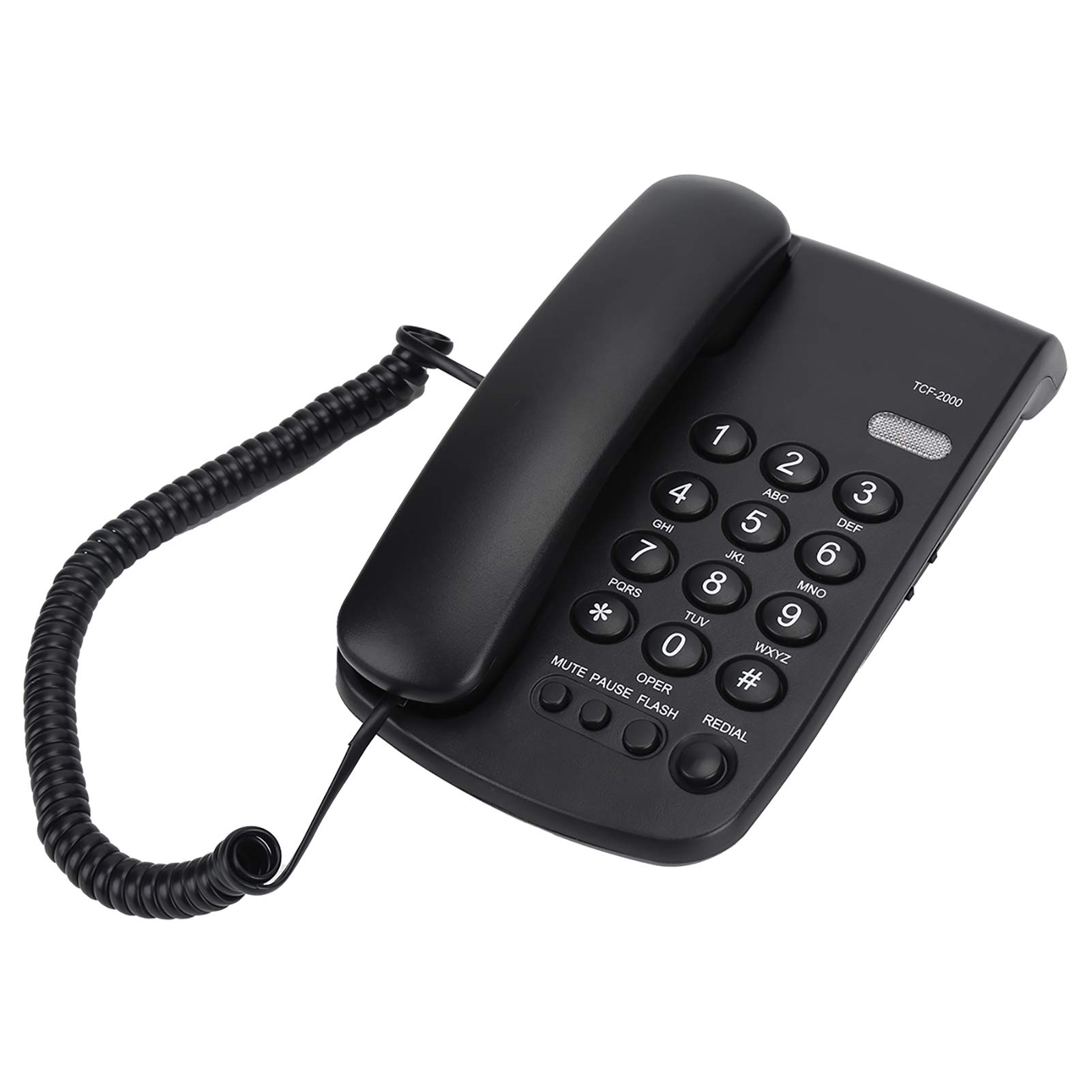 Uvital Desktop Corded Telephone, P/T Mode, Mute, Pause, Redial, Flash, Ringer (Hi & Low), Mechanical Lock, Call Light Indication