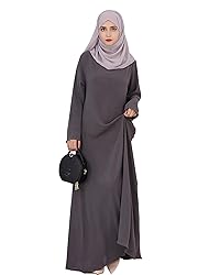 Zofocy Solid Color Women Abaya Modest Muslim Prayer