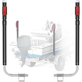 Partsam 1 Pair Boat Trailer Guides Kit, 40"/48" Adjustable Height | Trailer Guide-ons Galvanized Steel Poles with Tail Light &amp; Reflective Tape for Ski Boat/Fishing Boat/Sailboat Trailer
