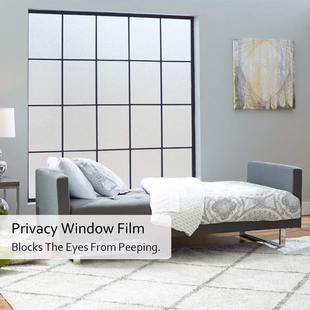 Lifetree Frosted Window Film Privacy Opaque Glass Film for Glass Windows Non-Adhesive Static Cling Frosting Film for Home and Office 44.5x400 cm - Image 4