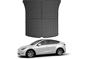 KIKIMO for Tesla Model Y Trunk Mat Cargo Mat 2020-2024 2025, for Tesla Model Y 5-Seater Accessories, All Weather TPE Cargo Liner, Custom Fit Heavy Duty Non Slip Trunk Protector (NOT fit Juniper)