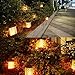 Arzerlize Solar Lanterns Outdoor Hanging Lights Waterproof, Usb or Solar Powered Flickering Flame Hanging Lantern Lights Outdoor Christmas Decoration for Garden Patio Porch Camper Deck 99LED Yellow 2P
