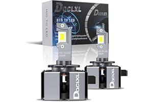 DQCLXL D3S/R/C LED Headlight Bulbs 2024 Upgrade Wireless Plug&Play Conversion Kit Compatible with Original HID Ballast 70W 14000LM 6500K - 2PCS