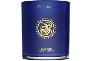 Scented Candle RUMI Saffron Moonlight | Vanilla, Saffron & Sandalwood | Natural Soy Wax Candle, 12 oz, Up to 60-Hour Burn | C