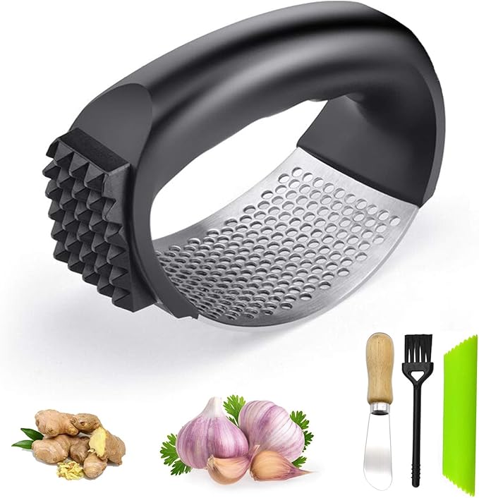 Garlic Press Rocker 2 in 1 Kitchen Garlic MincerStainless Steel Garlic