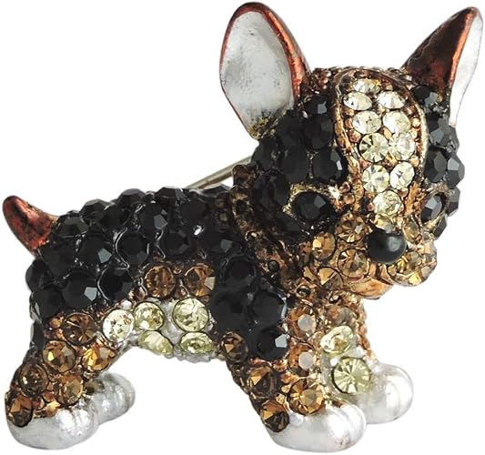 Amazon フレンチブルドッグ フレンチブル ブローチ スワロフスキー 犬 いぬ わんこ フレブル グッズ アイテム ブラウン ブローチ 通販