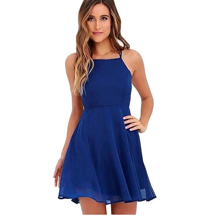 TWIFER Damen Party Cocktail Backless Bandage Ärmelloses Minikleid Abendkleid