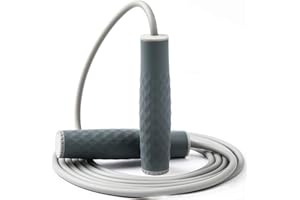 PROUD PANDA Weighted Jump Rope Workout-1LB Professional Skipping Rope with Adjustable Length and Silicone Comfortable Grips,Heavy Jumpropes Adults Fitness Women Men,Cardio Boxing Endurance Training Exercise