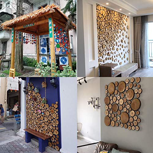 LovesTown Natural Wood Slices Set,50pcs 2.4-2.8 inches Wooden Ornaments Unfinished Wood Disc with Hole Wood Circles for DIY Crafts Wedding Decorations Christmas Ornaments