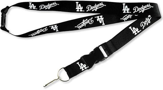 Amazon Com Los Angeles Dodgers Team Logo Lanyard Black Sports Fan Keychains Sports Outdoors