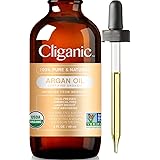 Cliganic USDA Organic Argan Oil, 100% Pure | Moroccan Argan Oil for Hair, Face & Skin | Natural Cold Pressed Carrier Oil - Ce