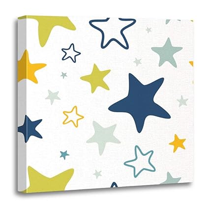 Amazon Com Emvency Canvas Prints Square 16x16 Inches Blue With