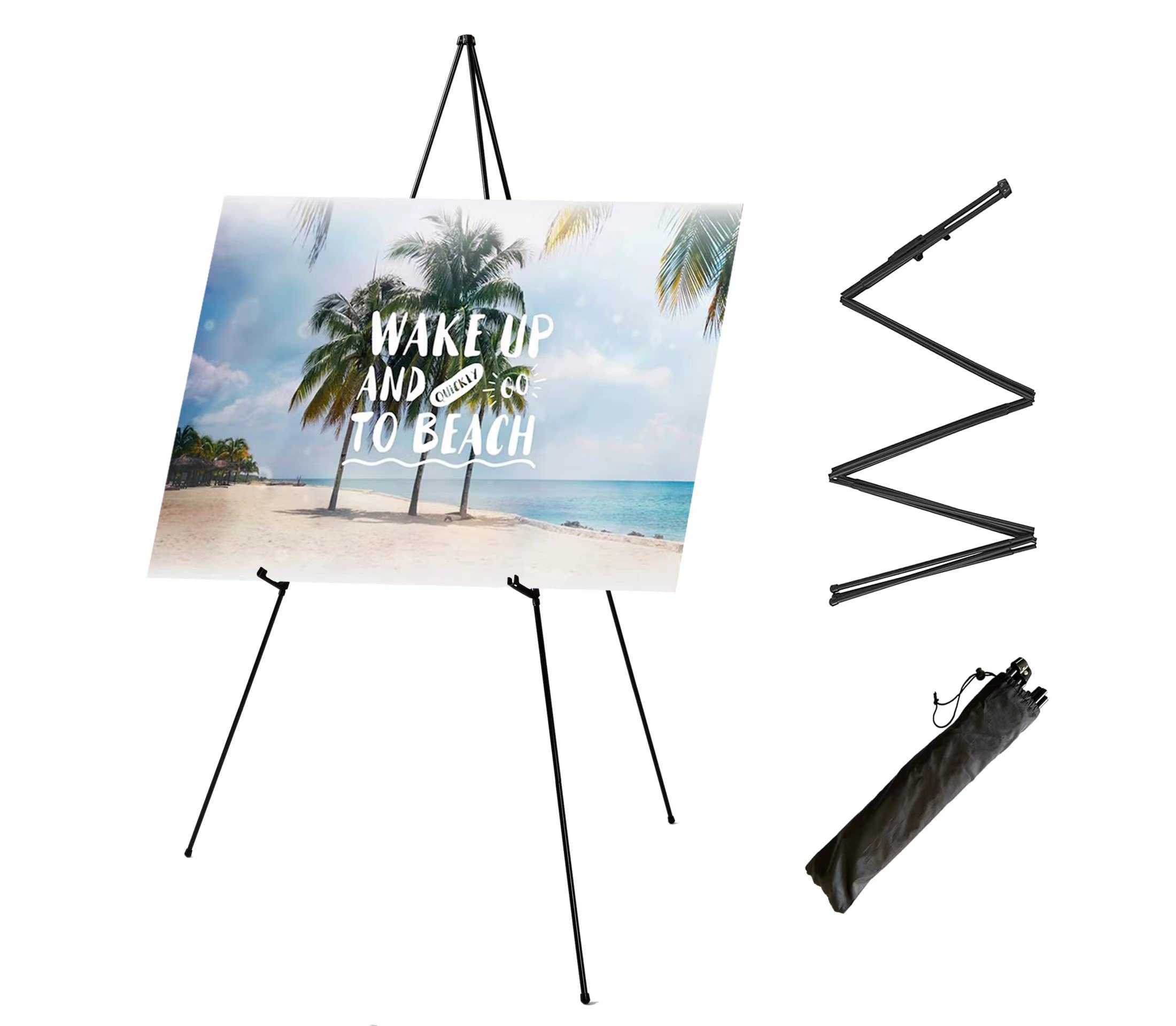 Easel Display Stand for Sign 63 "Foldable Portable Instant Display Wedding Poster Painting Adjustable Floor Stand
