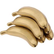 Meiwlong 6 PCS Artificial Realistic Golden Banana Decoration Party