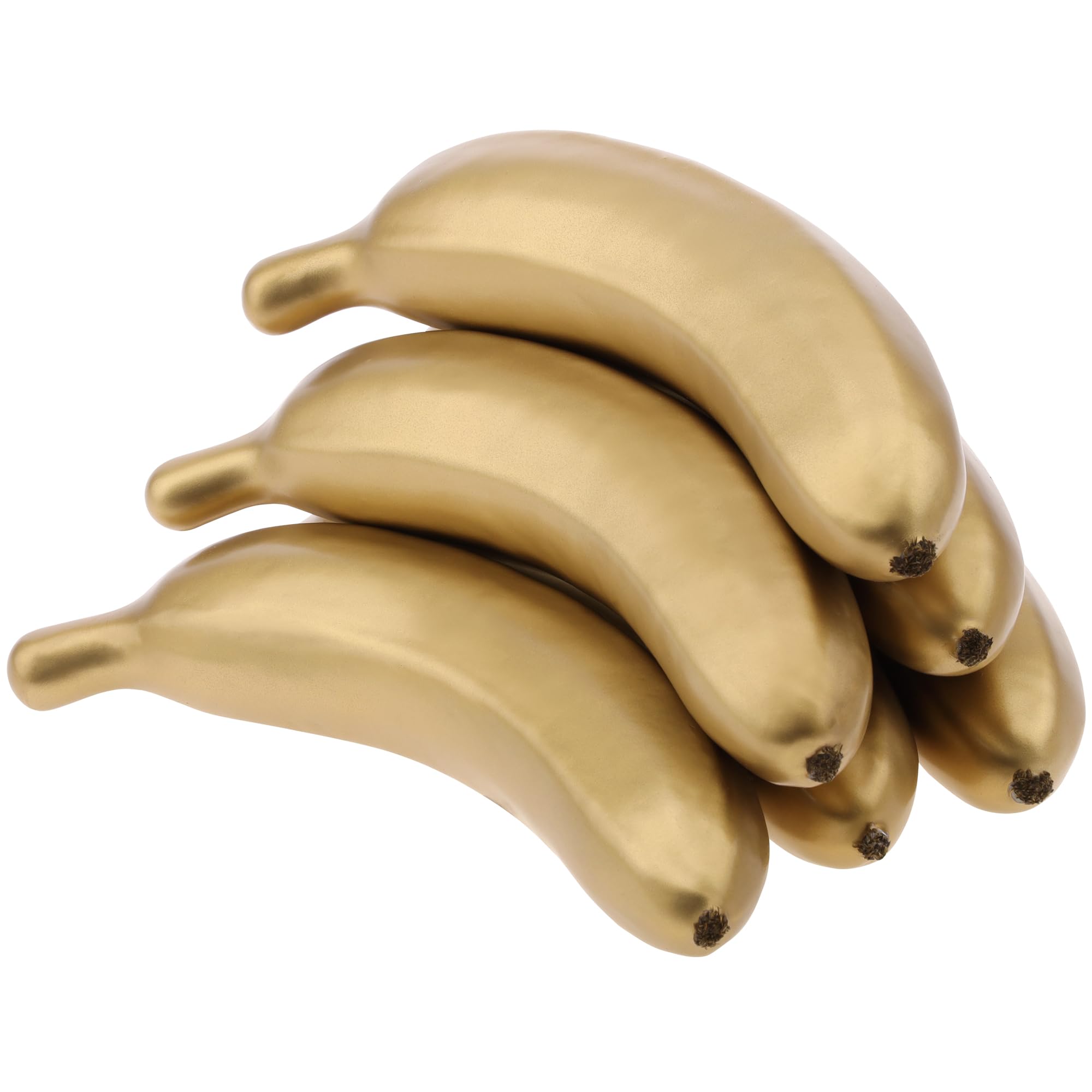 Photo 1 of Meiwlong 6 PCS Artificial Realistic Golden Banana Decoration Party Bunch Fake Lifelike Plastic Fruit Faux Simulation Display Props Ornament Christmas Festival Holiday